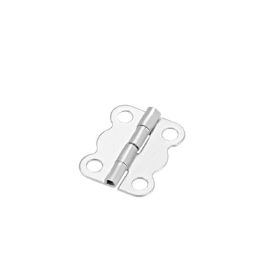 Harfington Uxcell 0.63" Mini Hinges Butterfly Shape Hinge Replacement Brushed Chrome Plain 20pcs