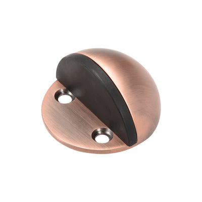 Harfington Uxcell Stainless Steel Floor Door Stopper with Rubber Bumper Adhesive/Screw Mounted Copper Tone