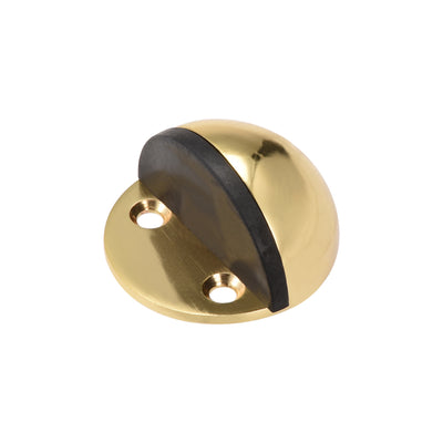 Harfington Uxcell Stainless Steel Floor Door Stopper with Rubber Bumper Adhesive/Screw Mounted Gold Tone