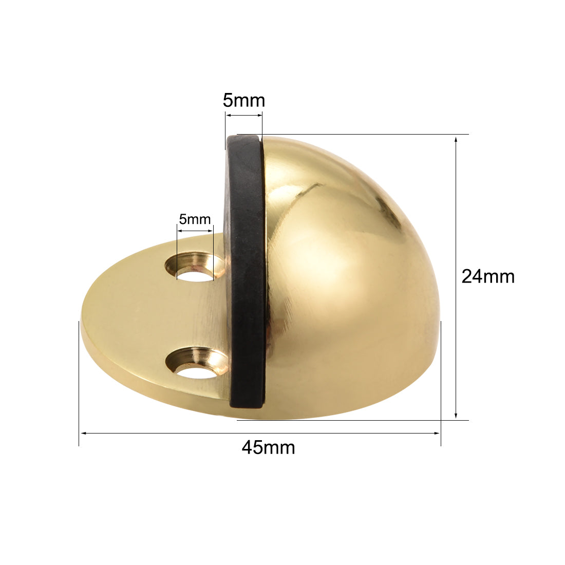 uxcell Uxcell Stainless Steel Floor Door Stopper with Rubber Bumper Adhesive/Screw Mounted Gold Tone 2pcs