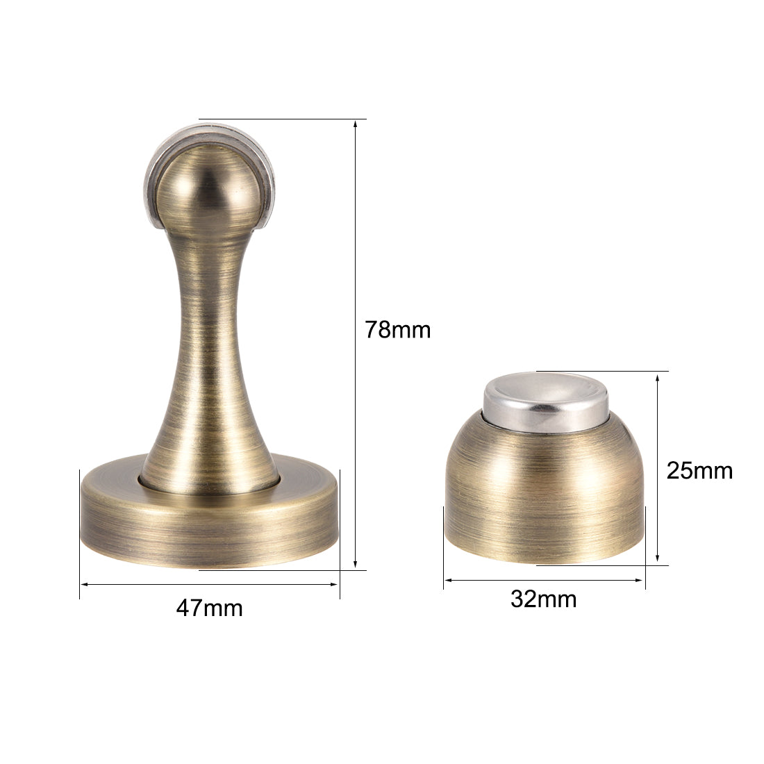 uxcell Uxcell 201 Stainless Steel Door Magnetic Catch Holder Stopper Screw Wall Mount Brass Tone