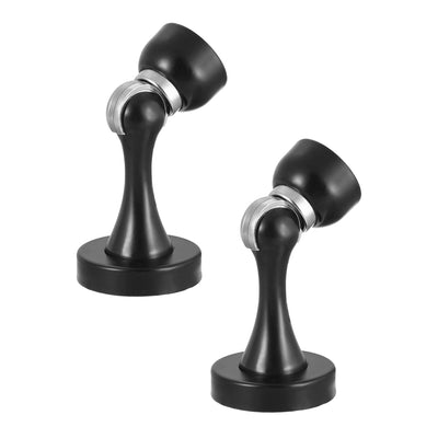 Harfington Uxcell 201 Stainless Steel Door Magnetic Catch Holder Stopper Screw Wall Mount Black 2pcs