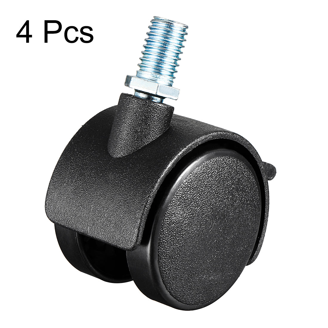 uxcell Uxcell Swivel Casters 1.5 Inch Nylon 360 Degree M8 x 13mm Threaded Caster Wheels with Brake for Furniture Chair , 4 Pcs