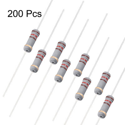 Harfington Uxcell 1W 120 Ohm Carbon Film Resistor 5% Tolerance 4 Color Bands Fixed Resistor 200Pcs