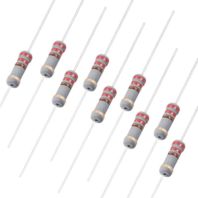 Harfington Uxcell 100pcs Carbon Film Resistors 220Ohm 1W 5%Tolerances 4 Color Bands