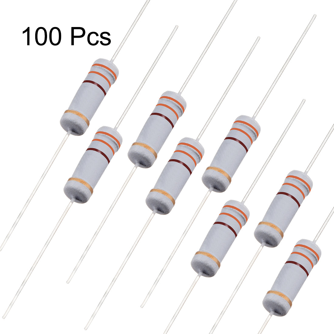 uxcell Uxcell 100pcs Carbon Film Resistors 330 Ohm 1W 5%Tolerances 4 Color Bands