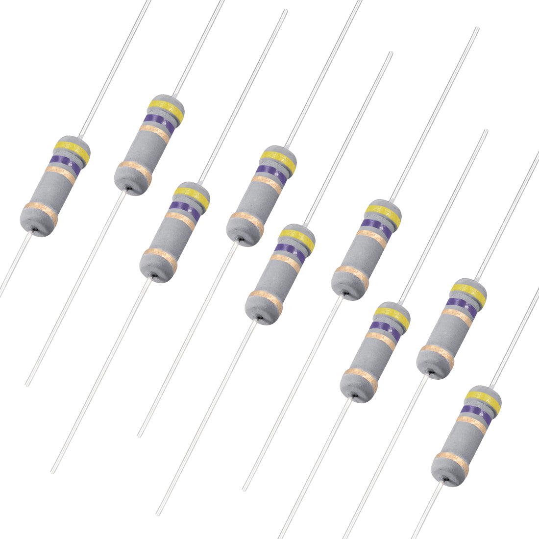 uxcell Uxcell 1W 4.7 Ohm Carbon Film Resistor 5% Tolerance 4 Color Bands Fixed Resistor 200Pcs