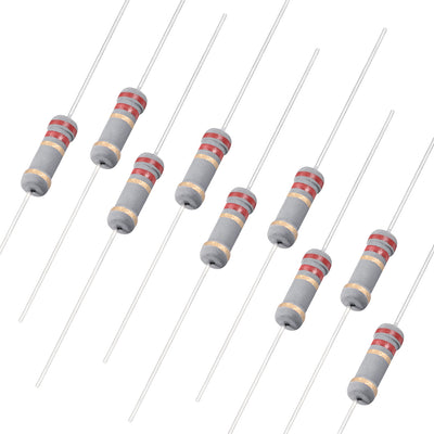 Harfington Uxcell 200pcs 1W 2.2 Ohm Carbon Film Resistor 5% Tolerance 4 Color Bands