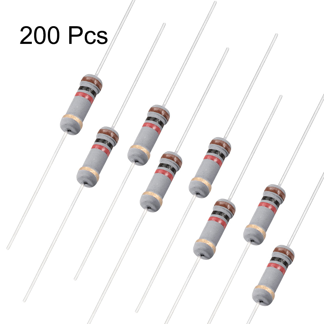 uxcell Uxcell 200pcs 1W 1K Ohm Carbon Film Resistor 5% Tolerance 4 Color Bands