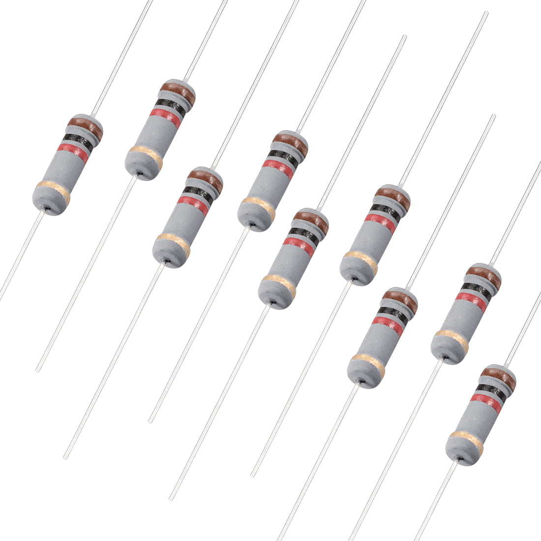 uxcell Uxcell 200pcs 1W 1K Ohm Carbon Film Resistor 5% Tolerance 4 Color Bands