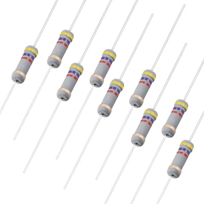 Harfington Uxcell 100pcs Carbon Film Resistors 4.7k Ohm 1W 5%Tolerances 4 Color Bands