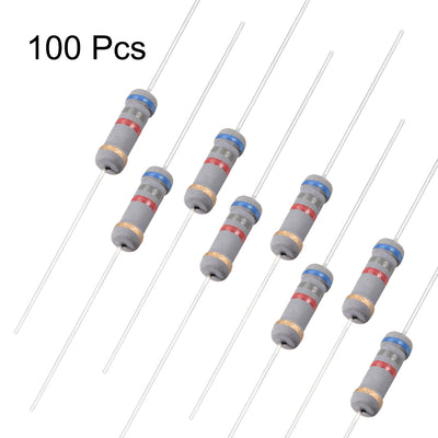 Harfington Uxcell 100pcs 1W 6.8K Ohm Carbon Film Resistor 5% Tolerance 4 Color Bands