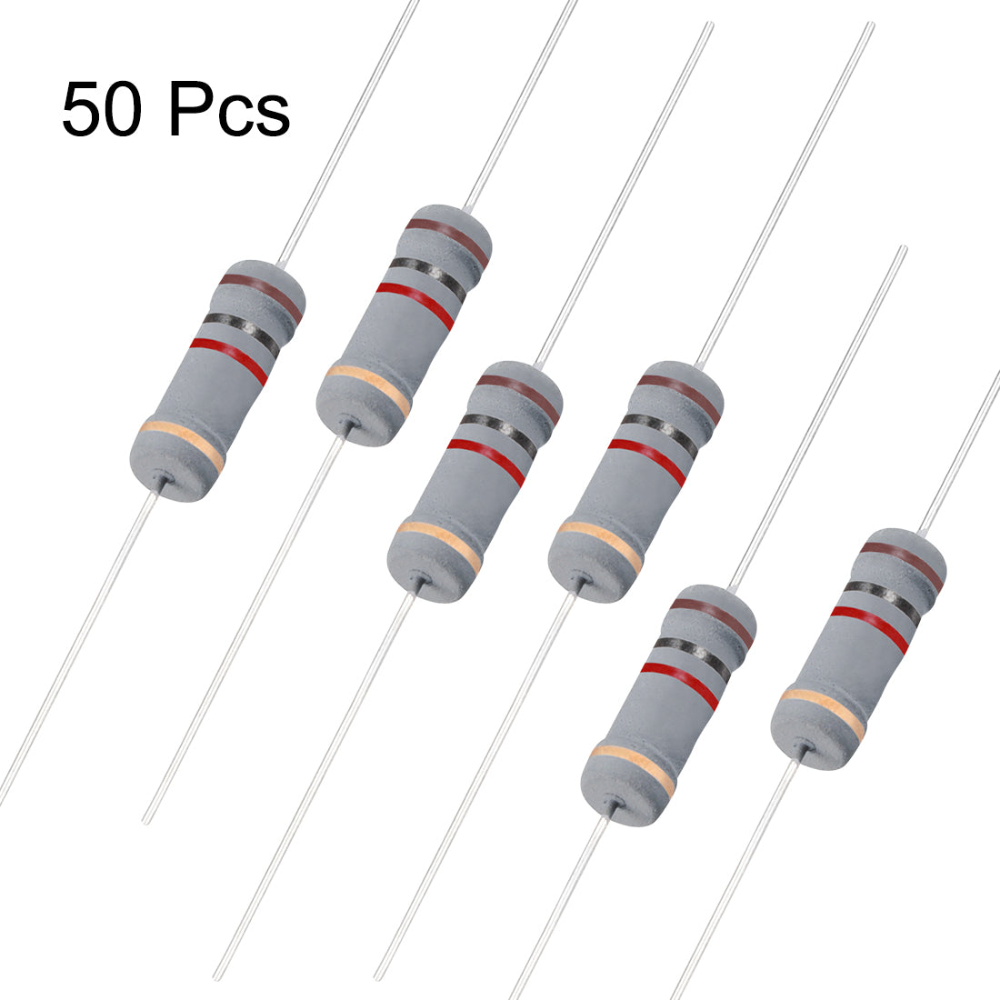 uxcell Uxcell 50pcs 2W 1K Ohm Carbon Film Resistor 5% Tolerance 4 Color Bands