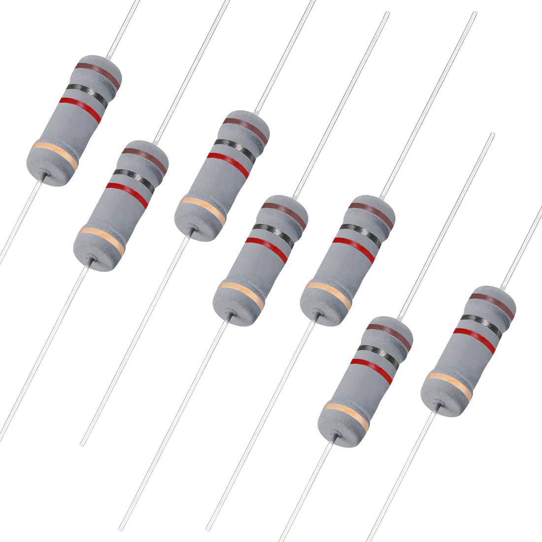 uxcell Uxcell 50pcs 2W 1K Ohm Carbon Film Resistor 5% Tolerance 4 Color Bands