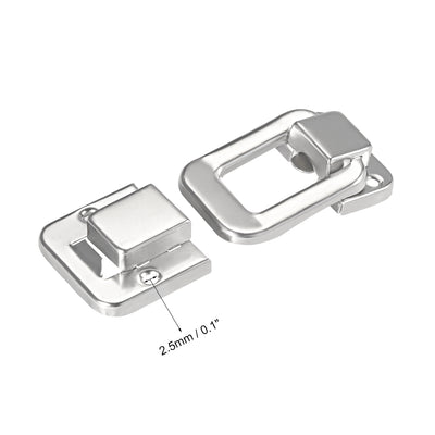 Harfington Uxcell Toggle Latch, 48mm Retro Style Silver Tone Decorative Hasp Jewelry Suitcase Box Catch w Screws