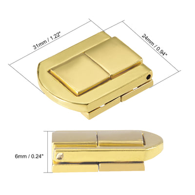 Harfington Uxcell Toggle Latch, 31mm Retro Style Golden Decorative Hasp Jewelry Suitcase Box Catch w Screws 4 pcs