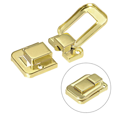 Harfington Uxcell Toggle Latch, 38mm Retro Style Golden Decorative Hasp Jewelry Wooden Box Catch w Screws 4 pcs