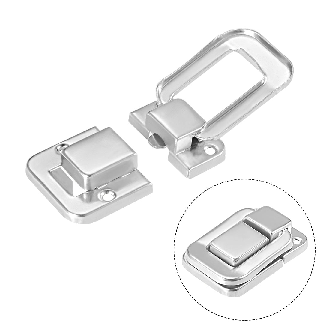 uxcell Uxcell Toggle Latch, 38mm Retro Style Silver Tone Decorative Hasp Jewelry Wooden Box Catch w Screws