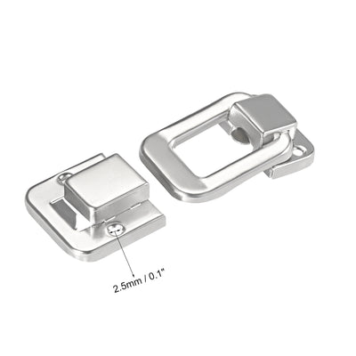 Harfington Uxcell Toggle Latch, 38mm Retro Style Silver Tone Decorative Hasp Jewelry Wooden Box Catch W Screws 2 Pcs