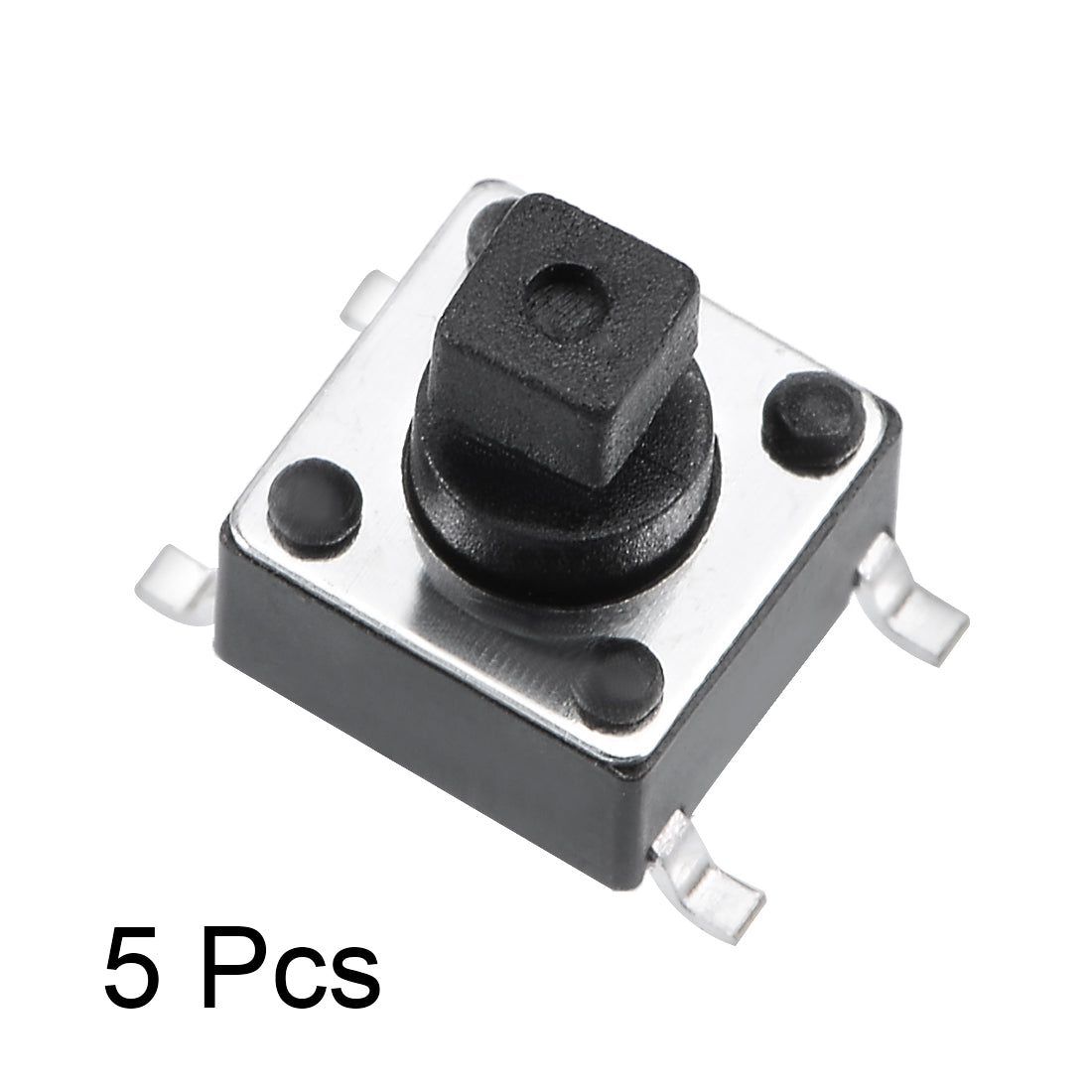 uxcell Uxcell 6x6x7.3mm Momentary Panel PCB Surface Mounted Devices SMT Mount 4 Pins Push Button SPST Tactile Tact Switch 5PCS