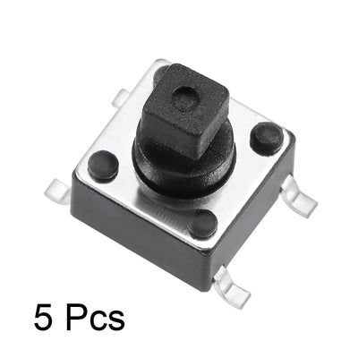 Harfington Uxcell 6x6x7.3mm Momentary Panel PCB Surface Mounted Devices SMT Mount 4 Pins Push Button SPST Tactile Tact Switch 5PCS