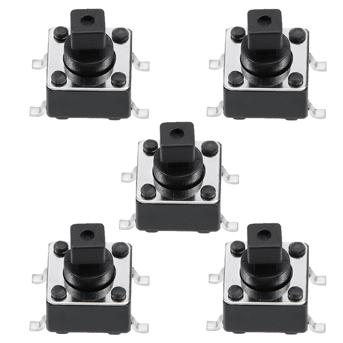 uxcell Uxcell 6x6x7.3mm Momentary Panel PCB Surface Mounted Devices SMT Mount 4 Pins Push Button SPST Tactile Tact Switch 5PCS