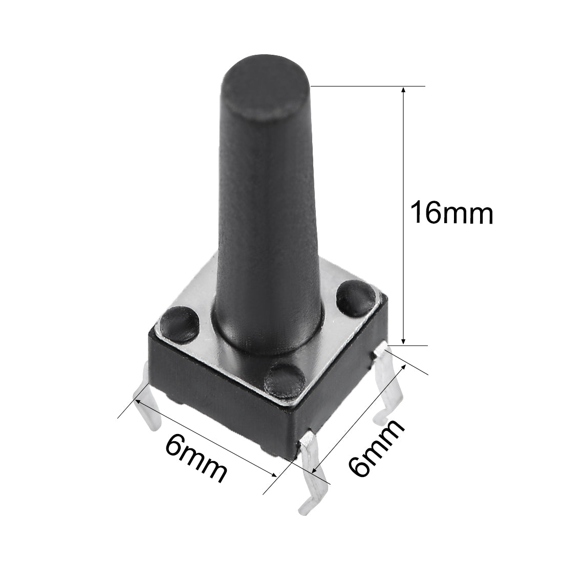 uxcell Uxcell 6x6x16mm Panel Mini/Micro/Small PCB Momentary Tactile Tact Push Button Switch DIP 10PCS