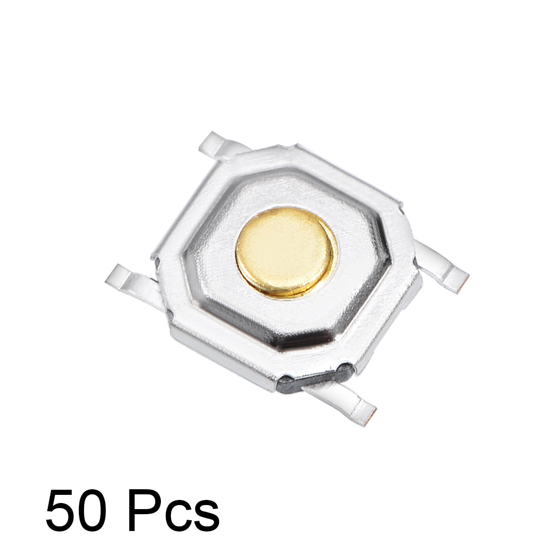 uxcell Uxcell 50PCS 5x5x1.5mm Momentary Panel PCB Surface Mounted Devices SMT Mount 4 Pins Push Button SPST Tactile Tact Switch