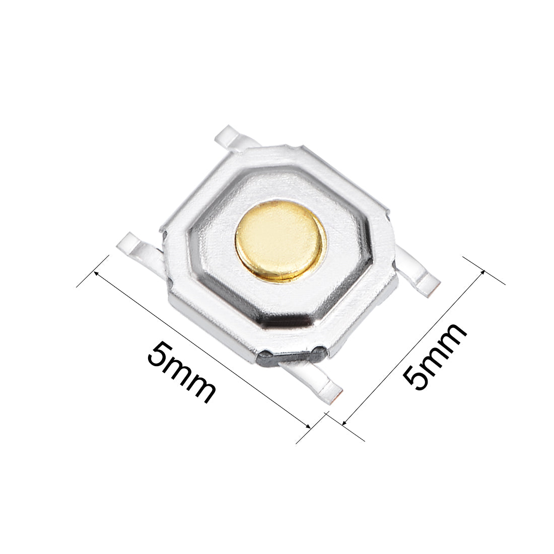 uxcell Uxcell 50PCS 5x5x1.5mm Momentary Panel PCB Surface Mounted Devices SMT Mount 4 Pins Push Button SPST Tactile Tact Switch