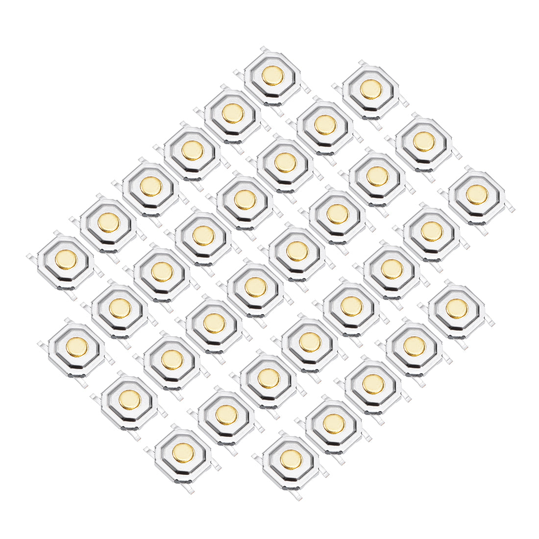 uxcell Uxcell 35PCS 5x5x1.5mm Momentary Panel PCB Surface Mounted Devices SMT Mount 4 Pins Push Button SPST Tactile Tact Switch