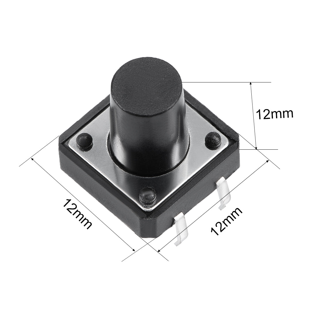 uxcell Uxcell 10 Stücke 12x12x12mm 4 Pin Platte Mini/Mikro/Klein PCB Druckknopf Schalter DIP DE de