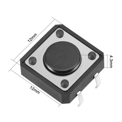 Harfington Uxcell 12x12x7 Panel Mini/Micro/Small PCB Momentary Tactile Tact Push Button Switch DIP 90PCS