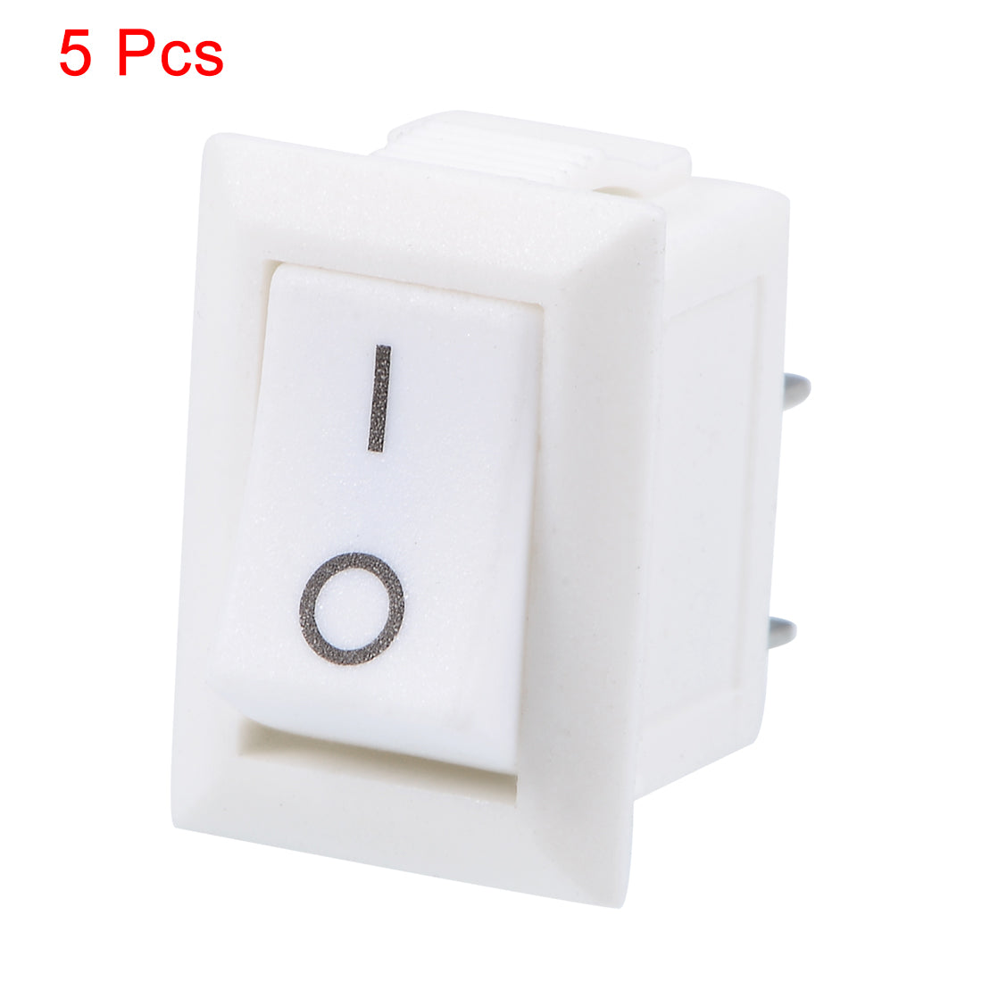 uxcell Uxcell AC 125V/6A 250V/3A SPST 2 Terminal 2 Position On/Off Boat Rocker Switch White 5PCS