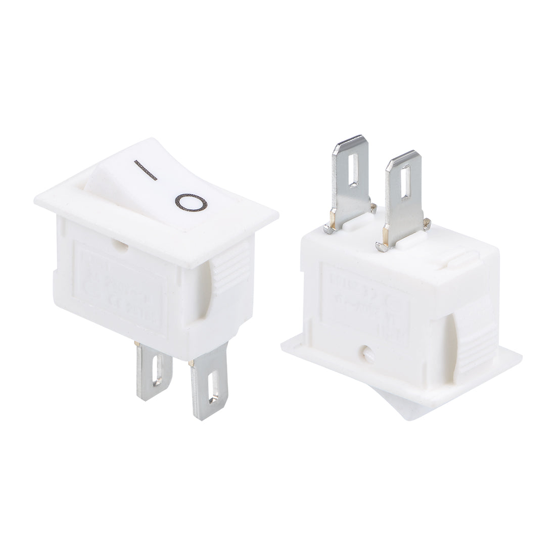 uxcell Uxcell AC 125V/6A 250V/3A SPST 2 Terminal 2 Position On/Off Boat Rocker Switch White 5PCS