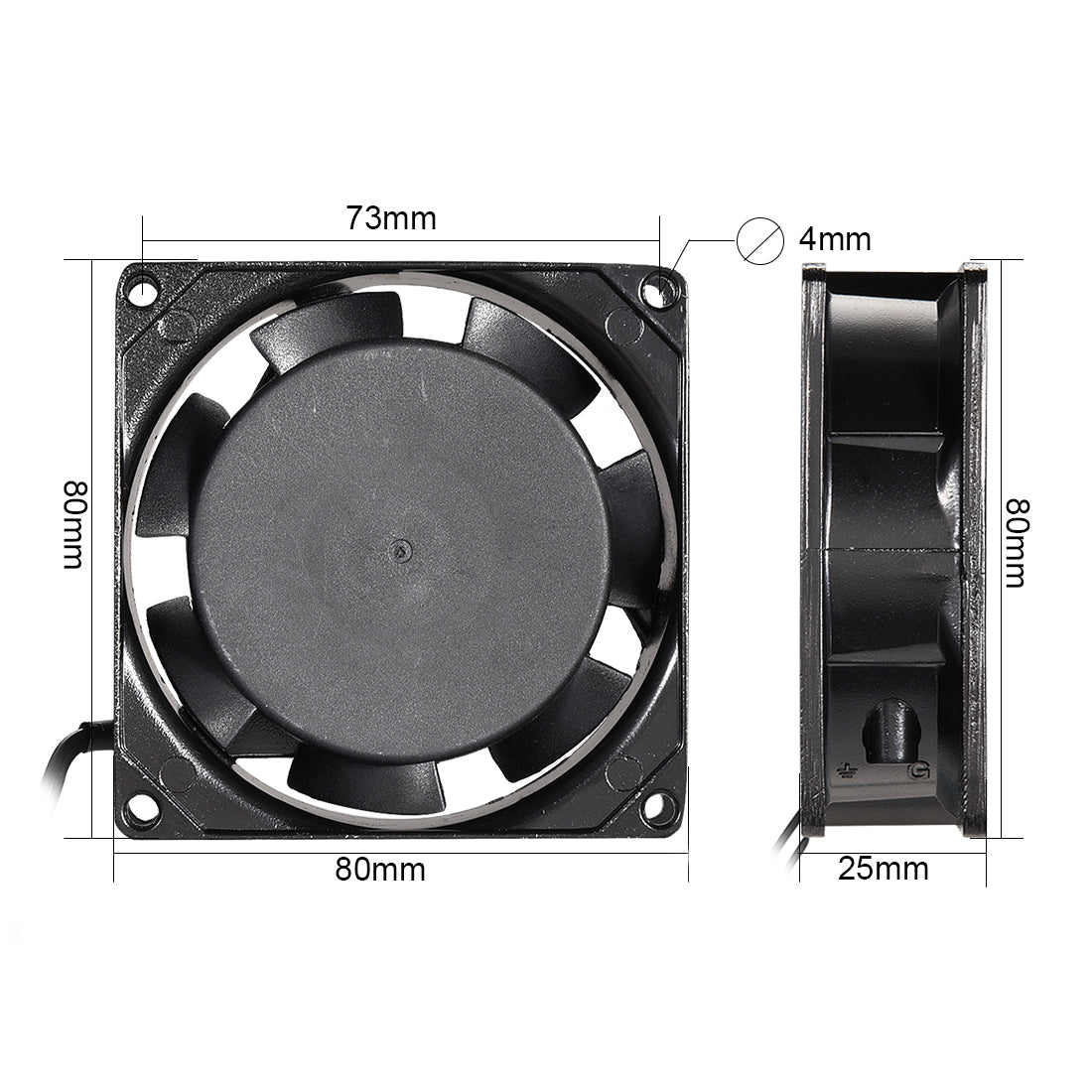 uxcell Uxcell Lüfter 80mm x 80mm x 25mm SF8025 DC 110V/120V 0.14A Ärmel Lagerungen