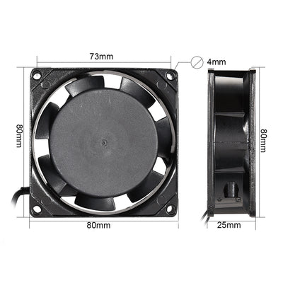 Harfington Uxcell Lüfter 80mm x 80mm x 25mm SF8025 DC 110V/120V 0.14A Ärmel Lagerungen