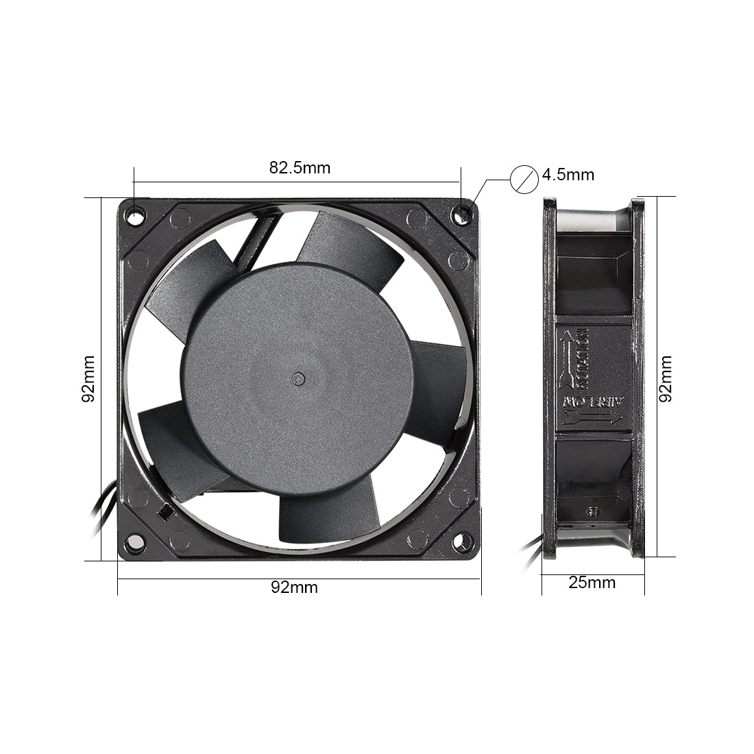 uxcell Uxcell Lüfter 92mm x 92mm x 25mm SF9225AT DC 220V/240V 0.07A Ärmel Lagerungen DE de