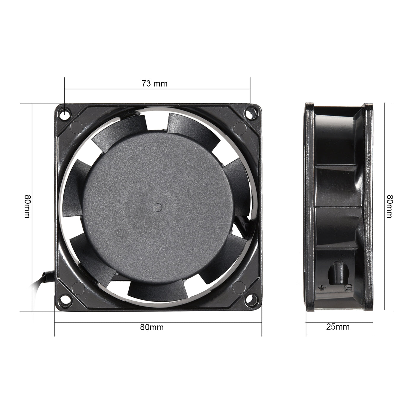 uxcell Uxcell Cooling Fan 80mm x 80mm x 25mm SF8025AT AC 220V-240V Long Life Sleeve Bearings