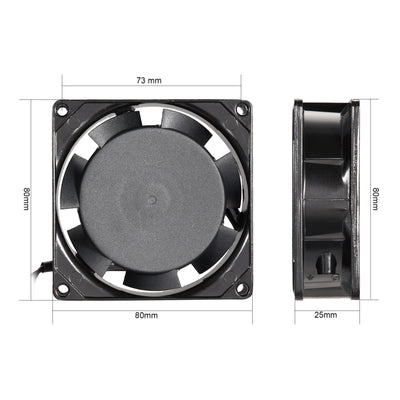 Harfington Uxcell Cooling Fan 80mm x 80mm x 25mm SF8025AT AC 220V-240V Long Life Sleeve Bearings