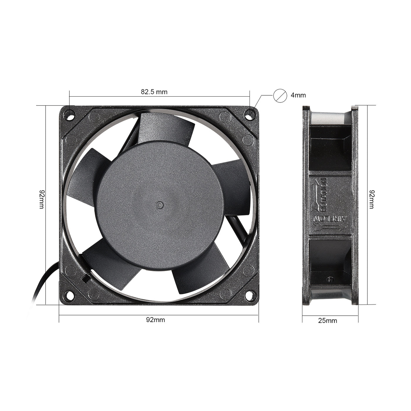 uxcell Uxcell Cooling Fan 92mm x 92mm x 25mm SF9225AT AC 220V/240V 0.10A Dual Ball Bearings