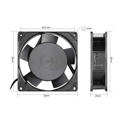 Harfington Uxcell Cooling Fan 92mm x 92mm x 25mm SF9225AT AC 220V/240V 0.10A Dual Ball Bearings