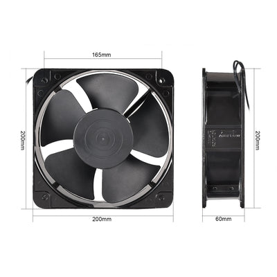 Harfington Uxcell Cooling Fan 200mm x 200mm x 60mm FP-20060EX-S1-B AC 220V/240V 0.45A Dual Ball Bearings