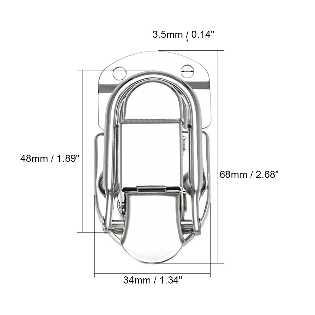 uxcell Uxcell 68mm x 34mm Metal Small Size Suitcase Hasp Catch Latch with Screws 2 Pcs