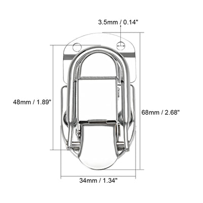 Harfington Uxcell 68mm x 34mm Metal Small Size Suitcase Hasp Catch Latch with Screws 2 Pcs