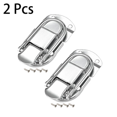 Harfington Uxcell 68mm x 34mm Metal Small Size Suitcase Hasp Catch Latch with Screws 2 Pcs