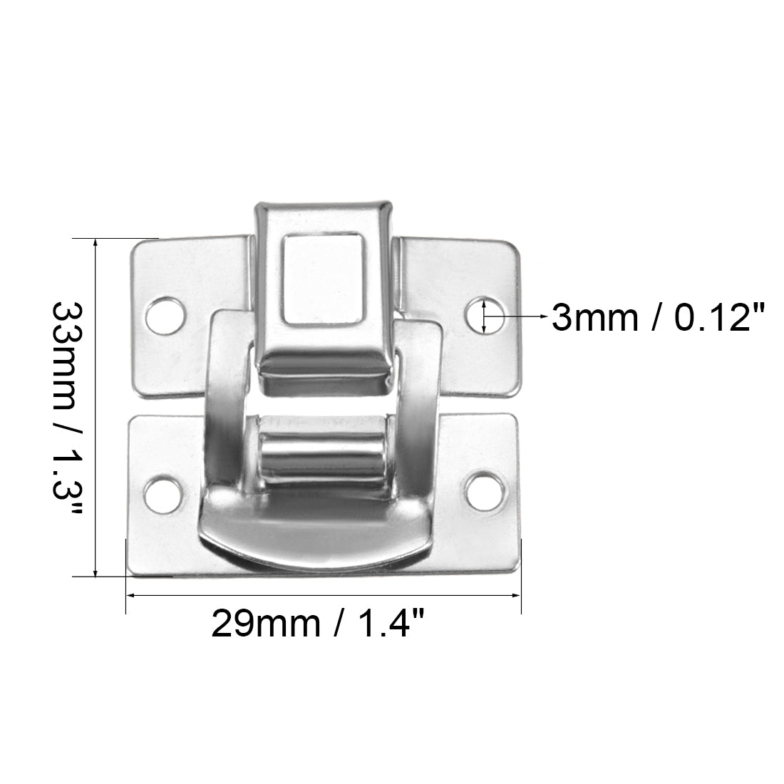 uxcell Uxcell Box Latch, Small Size Silver Tone Hasp Jewelry cases Catch w Screws 4 Pcs