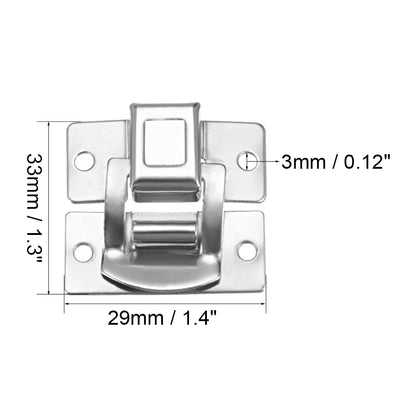 Harfington Uxcell Box Latch, Small Size Silver Tone Hasp Jewelry cases Catch w Screws 4 Pcs