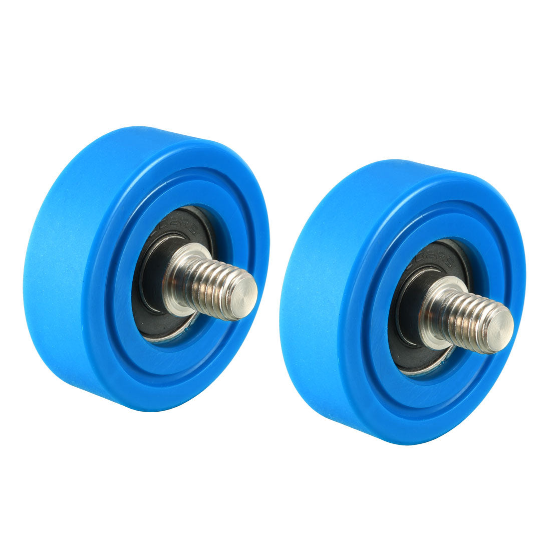 uxcell Uxcell 2pcs 40x13x1mm Roller Idler Bearing Pulley Sliding Conveyor Wheel Threaded Rod M8*10 Blue