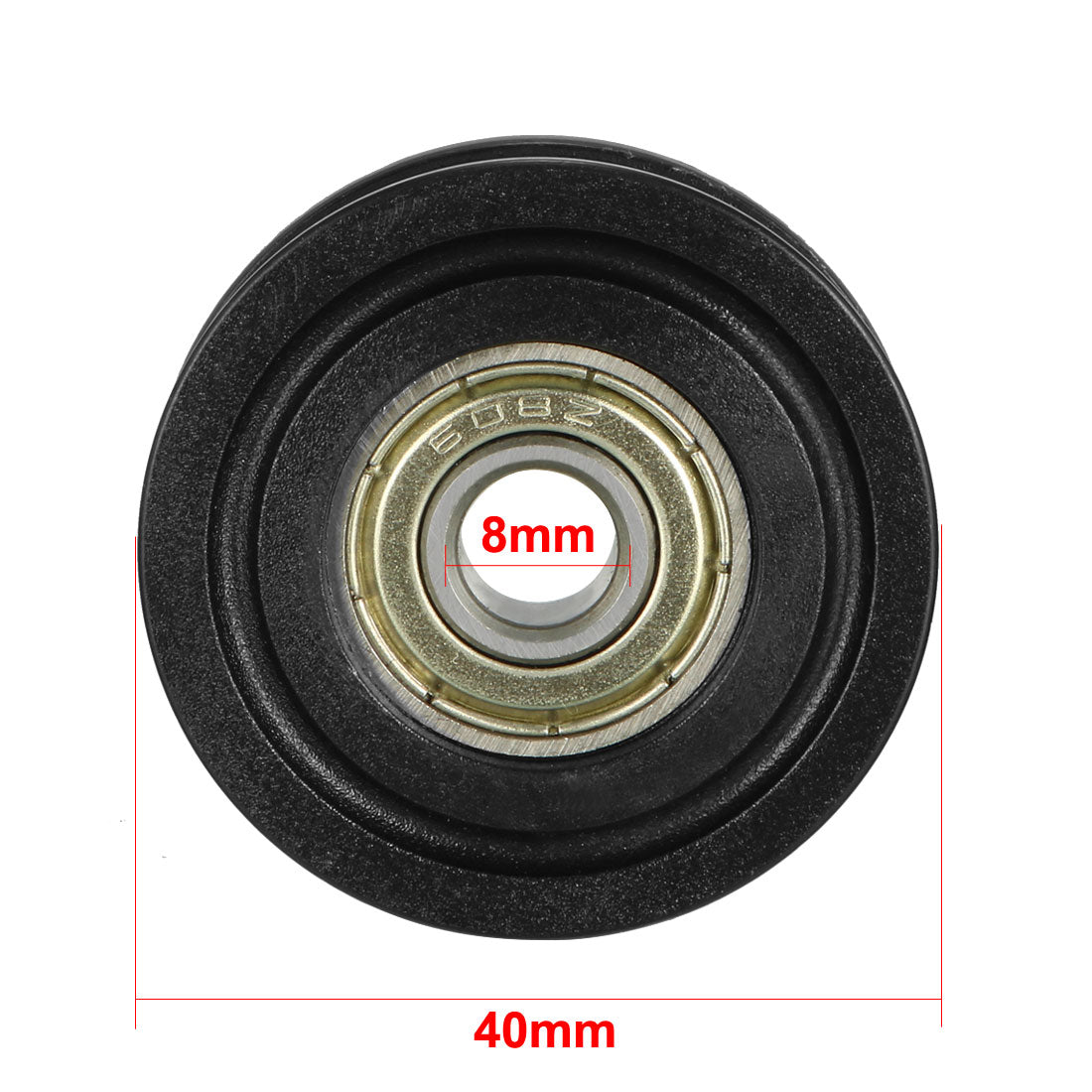 uxcell Uxcell 3.4mm Deep Metal U Groove Guide Bearing Pulley Rail Ball Wheel 8x40x10mm