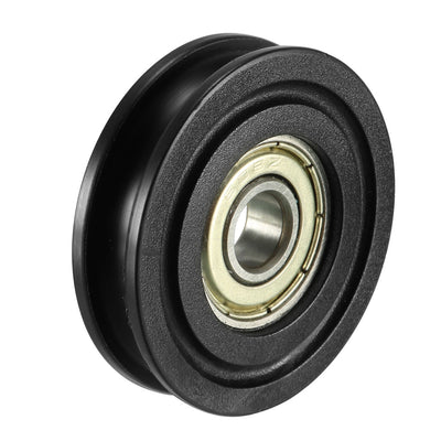 Harfington Uxcell 3.4mm Deep Metal U Groove Guide Bearing Pulley Rail Ball Wheel 8x40x10mm